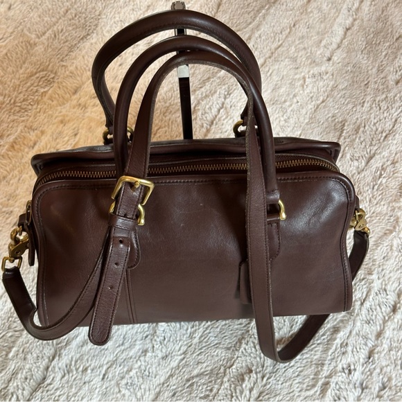 Vintage Beaumont Cocoa Leather Satchel with strap style 9871 - Picture 6 of 14